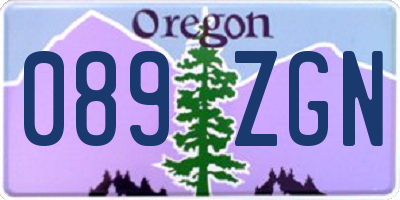 OR license plate 089ZGN