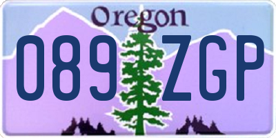 OR license plate 089ZGP