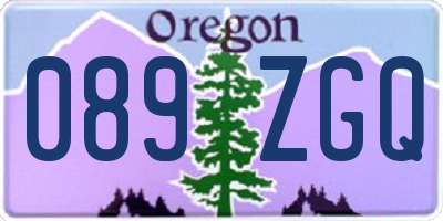 OR license plate 089ZGQ