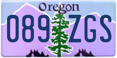 OR license plate 089ZGS