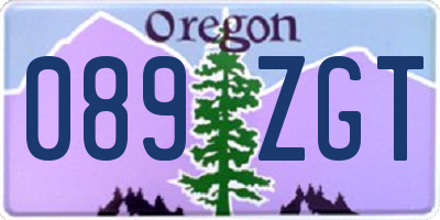OR license plate 089ZGT