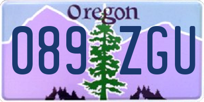 OR license plate 089ZGU