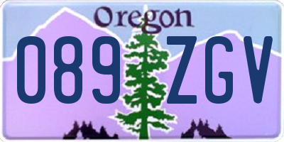OR license plate 089ZGV