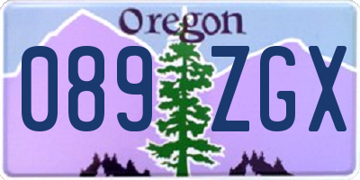 OR license plate 089ZGX