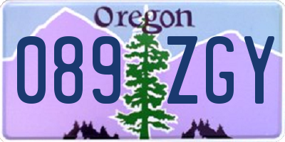 OR license plate 089ZGY