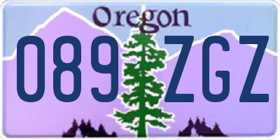OR license plate 089ZGZ