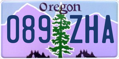 OR license plate 089ZHA