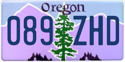 OR license plate 089ZHD
