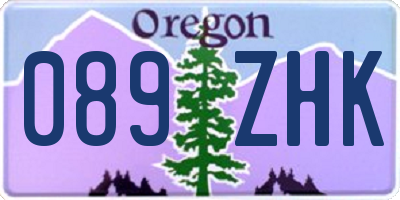 OR license plate 089ZHK