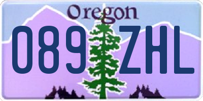 OR license plate 089ZHL
