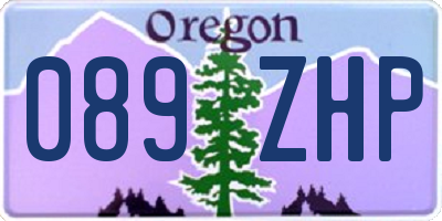 OR license plate 089ZHP