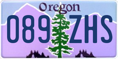 OR license plate 089ZHS