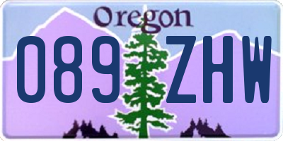 OR license plate 089ZHW