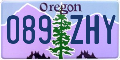 OR license plate 089ZHY