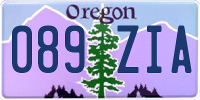 OR license plate 089ZIA