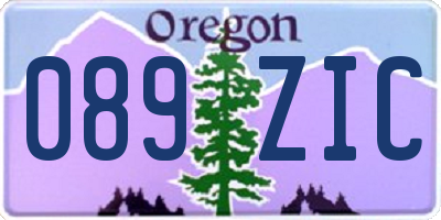 OR license plate 089ZIC