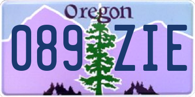 OR license plate 089ZIE
