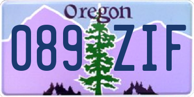 OR license plate 089ZIF
