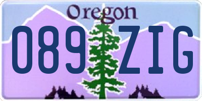 OR license plate 089ZIG