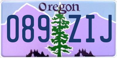 OR license plate 089ZIJ