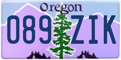 OR license plate 089ZIK