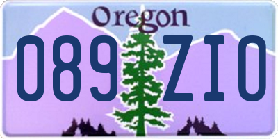 OR license plate 089ZIO