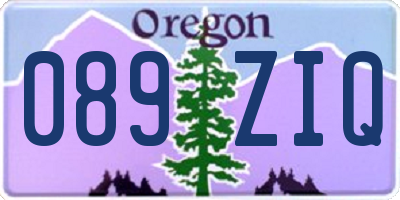OR license plate 089ZIQ