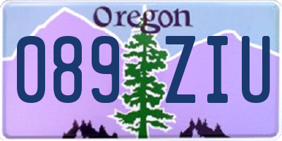 OR license plate 089ZIU