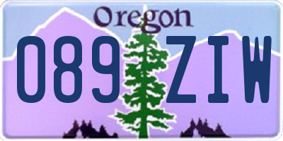 OR license plate 089ZIW