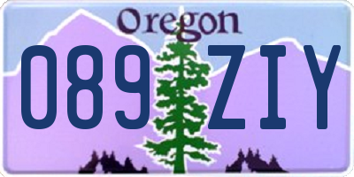 OR license plate 089ZIY
