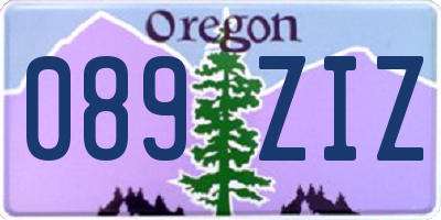 OR license plate 089ZIZ