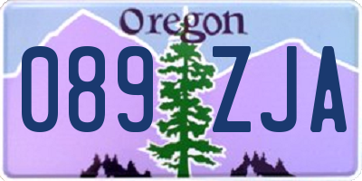 OR license plate 089ZJA