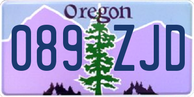 OR license plate 089ZJD