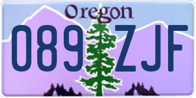 OR license plate 089ZJF
