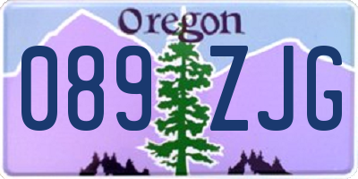 OR license plate 089ZJG