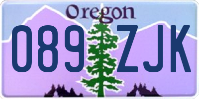 OR license plate 089ZJK