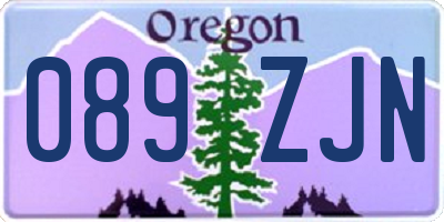 OR license plate 089ZJN