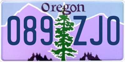 OR license plate 089ZJO
