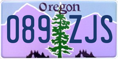 OR license plate 089ZJS