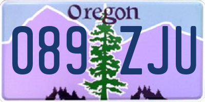 OR license plate 089ZJU
