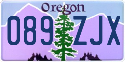 OR license plate 089ZJX