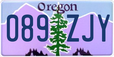OR license plate 089ZJY