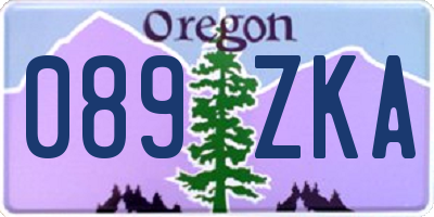 OR license plate 089ZKA