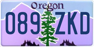 OR license plate 089ZKD
