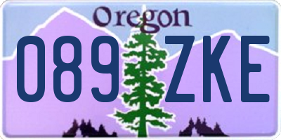 OR license plate 089ZKE