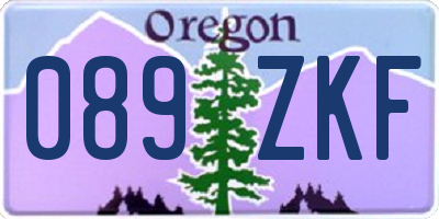 OR license plate 089ZKF