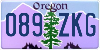 OR license plate 089ZKG