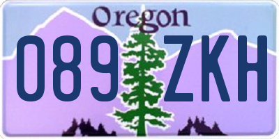 OR license plate 089ZKH