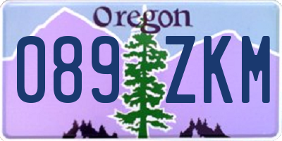 OR license plate 089ZKM