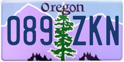 OR license plate 089ZKN